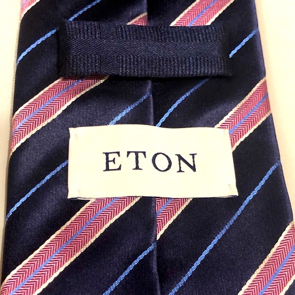 ETON Tie: pink/ blue stripe - Picture 2 of 9